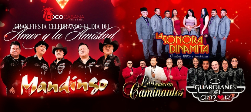 Mandingo,  Los Caminantes, Guardines del Amor y Sonora Dinamita